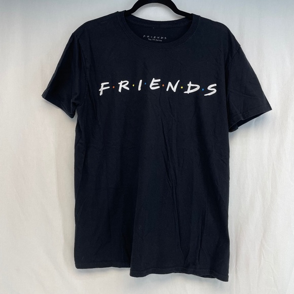 FRIENDS Graphic Logo T-shirt Black Unisex Size Large - Picture 1 of 8